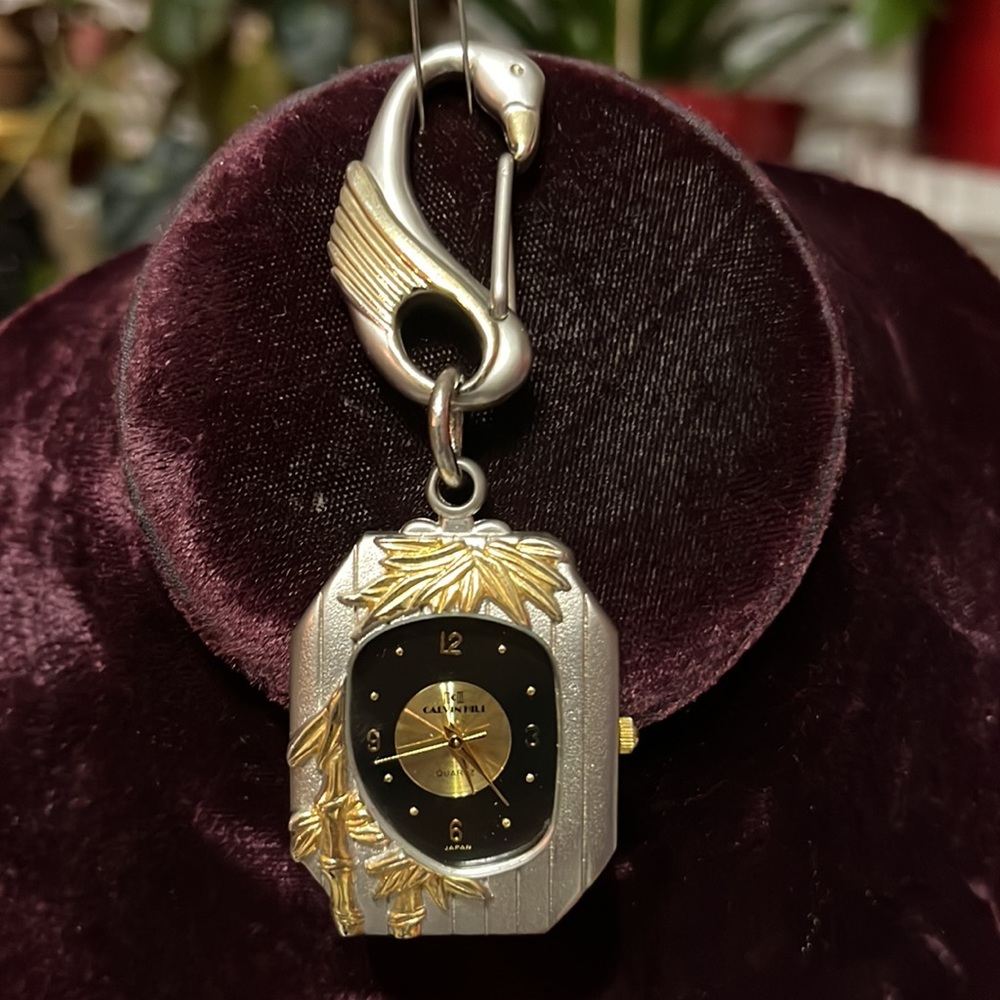 Y2K Calvin Hill Creations Swan Pocket/Fob Watch
